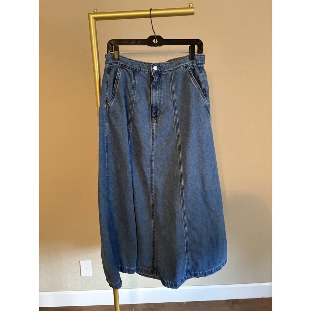Women's Midi Jean Skirt Size 8 Country Cowgirl Western Rodeo Ranch 90s Y2K